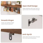 Buffet bahut avec rangement, 4 portes et étagères réglables, grand meuble de rangement de cuisine de ferme de 140 cm, meuble de bar à café en bois pour la cuisine