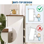 Commode à 6 tiroirs cannelée, commode horizontale moderne en bois de 119 cm avec poignées métalliques, rangement élégant pour chambre d'amis ou appartement