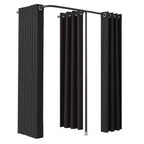 VEVOR Fitting Room, Portable Changing Room with Thick Polyester Curtains, Double Dressing Rooms with Partition Curtains, 79 x 39 x 79 in, Black