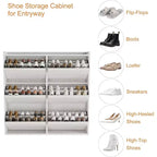 Meuble à chaussures en bois à 6 tiroirs avec étagère réglable - Rangement à chaussures dissimulé pour entrée, couloir, salon