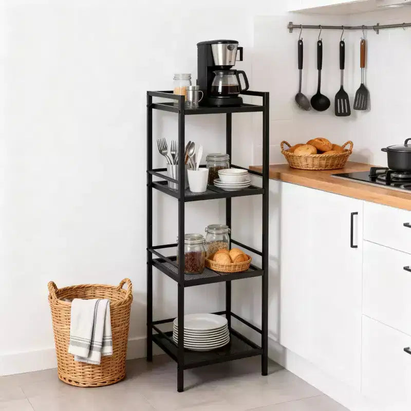 Étagère en métal 12 unités de rangement étroites pour l'organisation de la salle de bain, de la cuisine et de la buanderie (Lot de 1)
