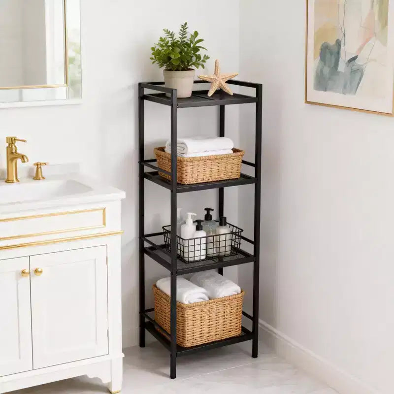 Étagère en métal 12 unités de rangement étroites pour l'organisation de la salle de bain, de la cuisine et de la buanderie (Lot de 1)