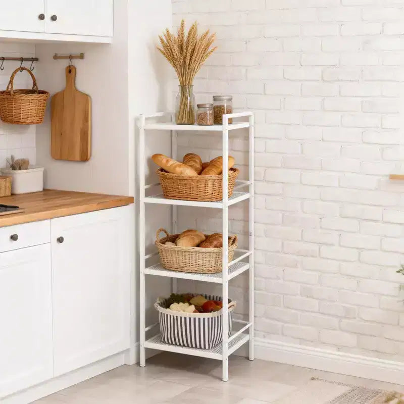 Étagère en métal 12 unités de rangement étroites pour l'organisation de la salle de bain, de la cuisine et de la buanderie (Lot de 1)