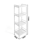Étagère en métal 12 unités de rangement étroites pour l'organisation de la salle de bain, de la cuisine et de la buanderie (Lot de 1)