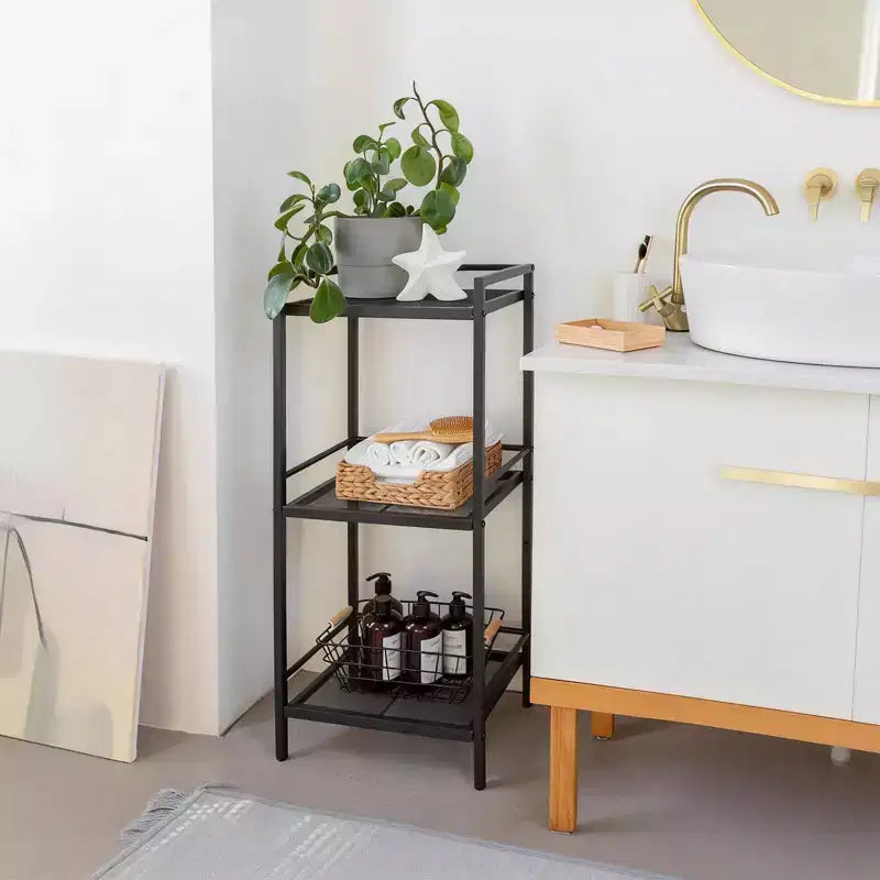 Étagère en métal 12 unités de rangement étroites pour l'organisation de la salle de bain, de la cuisine et de la buanderie (Lot de 1)