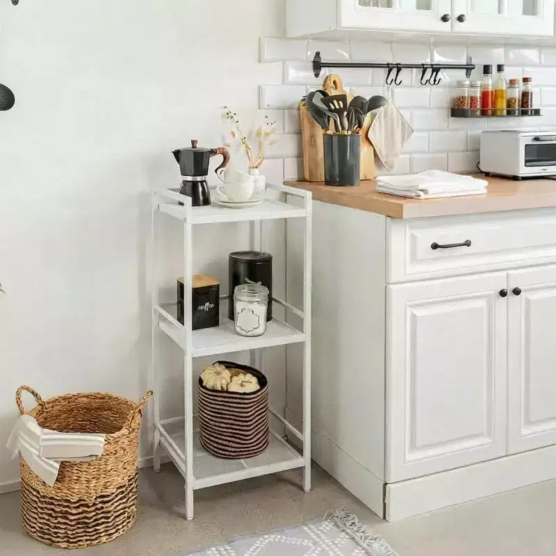 Étagère en métal 12 unités de rangement étroites pour l'organisation de la salle de bain, de la cuisine et de la buanderie (Lot de 1)