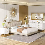 Commode de chambre, commode en bois rose à 4 tiroirs avec poignées, rangement moderne pour couloir et entrée