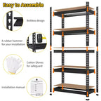 Étagères de rangement robustes, étagères de rangement de garage à 5 niveaux, unité d'étagères de rangement métalliques réglables, étagères de rangement de garage faciles à assembler