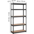 Étagères de rangement robustes, étagères de rangement de garage à 5 niveaux, unité d'étagères de rangement métalliques réglables, étagères de rangement de garage faciles à assembler