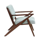 Fauteuil d'appoint Mid-Century Modern de 76 cm avec coussins moelleux, structure en bois massif, pour une assise confortable