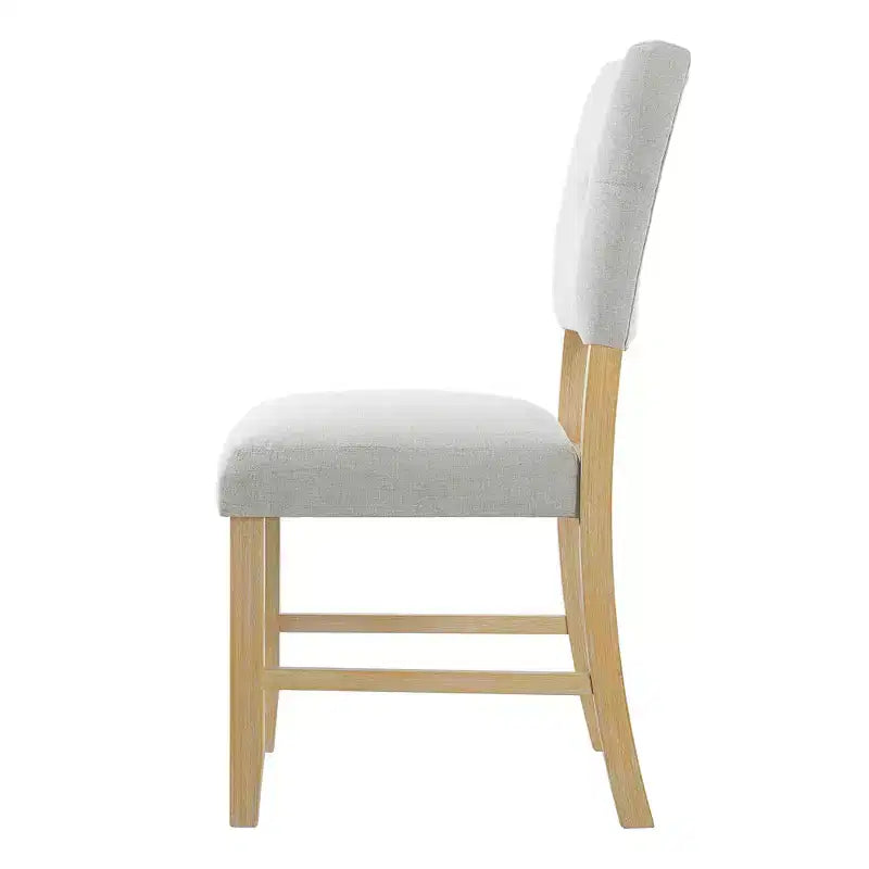 Lot de 4 chaises de salle à manger tapissées en tissu avec pieds en bois massif et sièges rembourrés