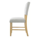 Lot de 4 chaises de salle à manger tapissées en tissu avec pieds en bois massif et sièges rembourrés