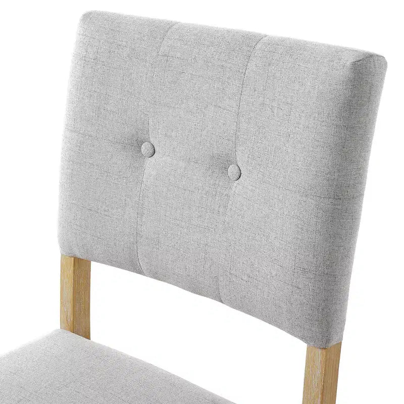 Lot de 4 chaises de salle à manger tapissées en tissu avec pieds en bois massif et sièges rembourrés