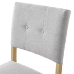Lot de 4 chaises de salle à manger tapissées en tissu avec pieds en bois massif et sièges rembourrés