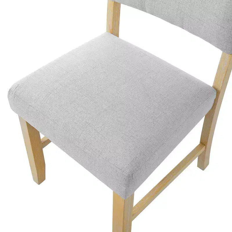Lot de 4 chaises de salle à manger tapissées en tissu avec pieds en bois massif et sièges rembourrés