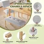 Lot de 4 chaises de salle à manger tapissées en tissu avec pieds en bois massif et sièges rembourrés
