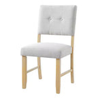 Lot de 4 chaises de salle à manger tapissées en tissu avec pieds en bois massif et sièges rembourrés