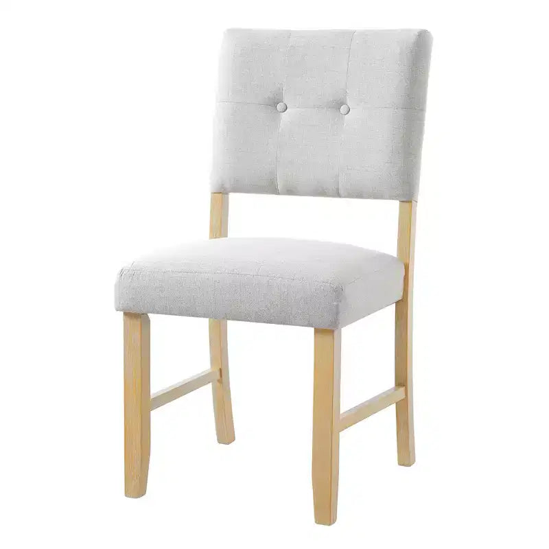 Lot de 4 chaises de salle à manger tapissées en tissu avec pieds en bois massif et sièges rembourrés