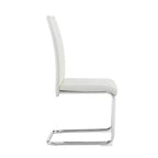 Lot de 4 chaises de salle à manger avec revêtement en PU, dossier haut et pieds en métal chromé