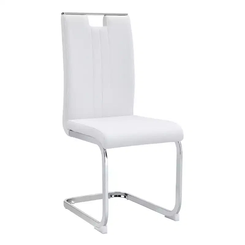 Lot de 4 chaises de salle à manger en PU en forme de nœud avec dossier ergonomique, dimensions 40x52x99 cm