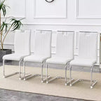 Lot de 4 chaises de salle à manger en PU en forme de nœud avec dossier ergonomique, dimensions 40x52x99 cm