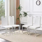 Lot de 4 chaises de salle à manger en PU en forme de nœud avec dossier ergonomique, dimensions 40x52x99 cm