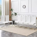 Lot de 4 chaises de salle à manger en PU en forme de nœud avec dossier ergonomique, dimensions 40x52x99 cm