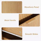 Commode moderne à 3 tiroirs pour chambre à coucher Pieds en métal robustes - Grande capacité de rangement Couloir, bureau et salon