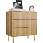 Commode moderne à 3 tiroirs pour chambre à coucher Pieds en métal robustes - Grande capacité de rangement Couloir, bureau et salon