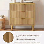 Commode moderne à 3 tiroirs pour chambre à coucher Pieds en métal robustes - Grande capacité de rangement Couloir, bureau et salon