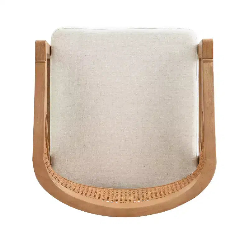 Christopher Knight Home Samson, chaises de salle à manger en bois d'hévéa et tissu, dossier incurvé en rotin (lot de 2)
