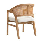 Christopher Knight Home Samson, chaises de salle à manger en bois d'hévéa et tissu, dossier incurvé en rotin (lot de 2)