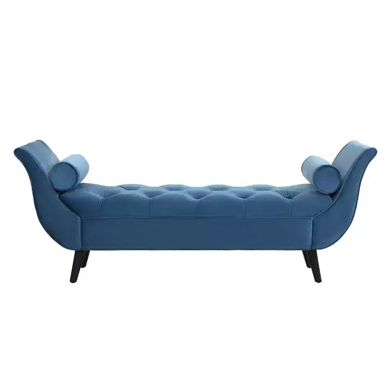 Banc de bout de lit moderne en velours pour chambre à coucher, banc capitonné avec pieds en bois massif pour salon ou entrée - Panipeachy