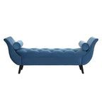 Banc de bout de lit moderne en velours pour chambre à coucher, banc capitonné avec pieds en bois massif pour salon ou entrée - Panipeachy