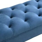 Banc de bout de lit moderne en velours pour chambre à coucher, banc capitonné avec pieds en bois massif pour salon ou entrée - Panipeachy