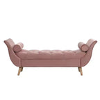 Banc de bout de lit moderne en velours pour chambre à coucher, banc capitonné avec pieds en bois massif pour salon ou entrée - Panipeachy