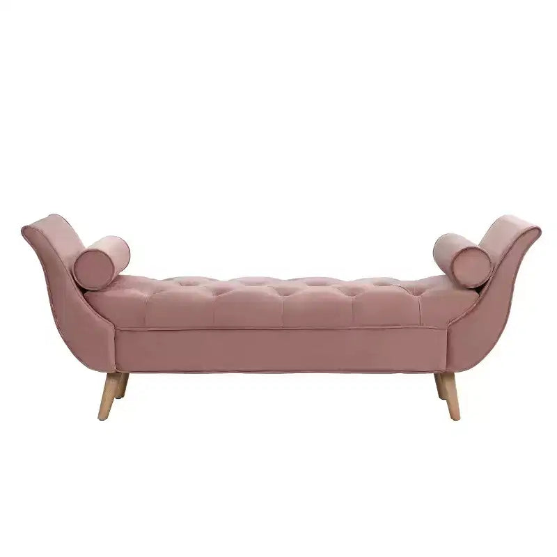 Banc de bout de lit moderne en velours pour chambre à coucher, banc capitonné avec pieds en bois massif pour salon ou entrée - Panipeachy