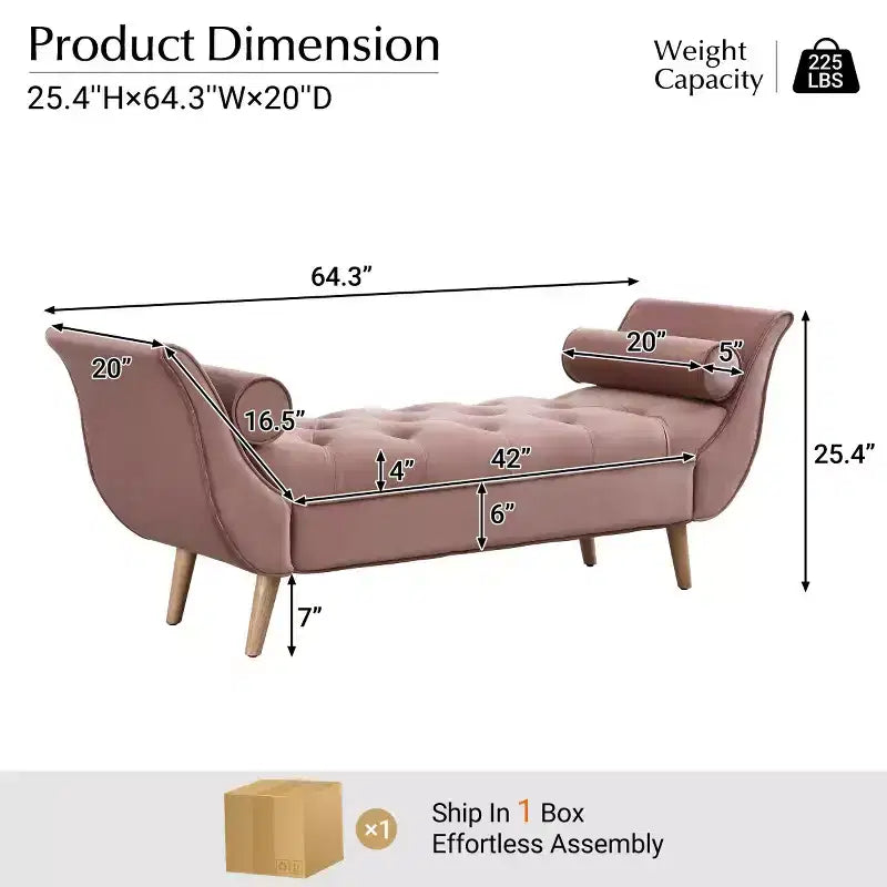 Banc de bout de lit moderne en velours pour chambre à coucher, banc capitonné avec pieds en bois massif pour salon ou entrée - Panipeachy