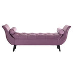Banc de bout de lit moderne en velours pour chambre à coucher, banc capitonné avec pieds en bois massif pour salon ou entrée - Panipeachy