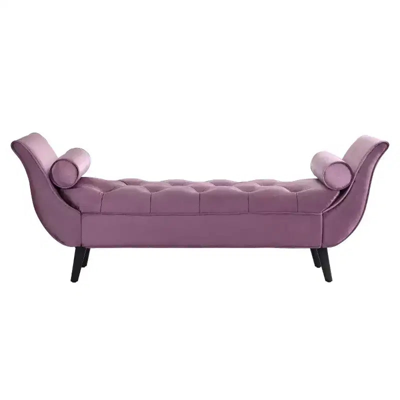Banc de bout de lit moderne en velours pour chambre à coucher, banc capitonné avec pieds en bois massif pour salon ou entrée - Panipeachy