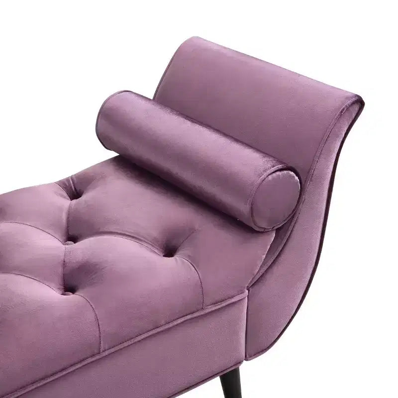 Banc de bout de lit moderne en velours pour chambre à coucher, banc capitonné avec pieds en bois massif pour salon ou entrée - Panipeachy