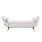 Banc de bout de lit moderne en velours pour chambre à coucher, banc capitonné avec pieds en bois massif pour salon ou entrée - Panipeachy