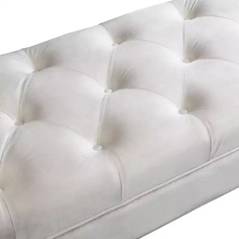 Banc de bout de lit moderne en velours pour chambre à coucher, banc capitonné avec pieds en bois massif pour salon ou entrée - Panipeachy