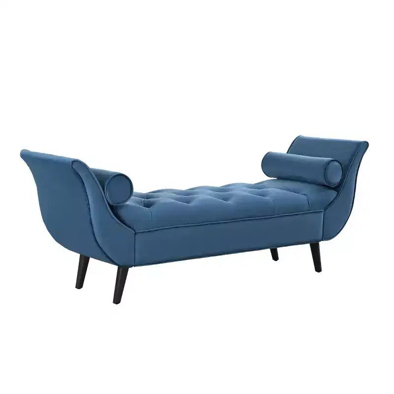Banc de bout de lit moderne en velours pour chambre à coucher, banc capitonné avec pieds en bois massif pour salon ou entrée - Panipeachy