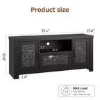 Meuble TV de ferme pour téléviseurs jusqu'à 60 pouces, meuble de divertissement avec porte en acrylique, armoires de rangement, console TV robuste pour salon et chambre.