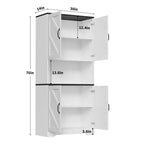 Buffet de cuisine de ferme 69 po | Armoire de rangement autonome avec 4 portes, 2 étagères réglables et support pour micro-ondes pour salle à manger et salon