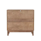 MAYEERTY 31.5 Buffet avec 2 portes et étagères réglables au design géométrique pour salon, cuisine, salle à manger, beige