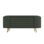 Banc de rangement moderne en bout de lit avec pieds en métal doré, banc d'entrée ovale avec rangement pour salon, chambre ou entrée - Panipeachy