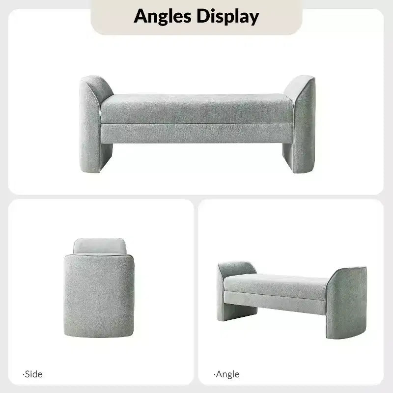 Banc moderne Donna en tissu chenille|HULALA HOME-BEIGE