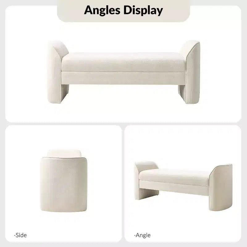 Banc moderne Donna en tissu chenille|HULALA HOME-BEIGE